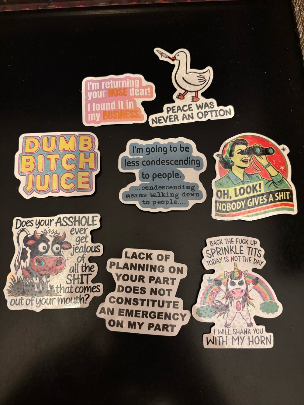 Assorted Humorous Vinyl Sticker Pack - Multicolor